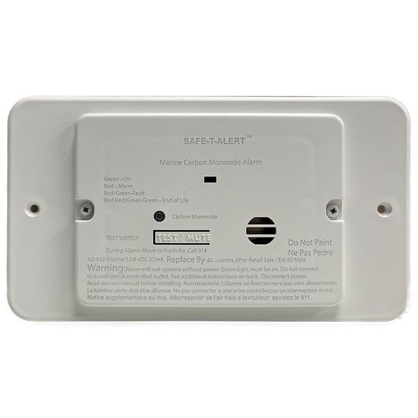 Safe-T-Alert 62 Series Marine Carbon Monoxide - Flush Mount - White - 12V w/Trim Ring [62-542-TR-WT-M]