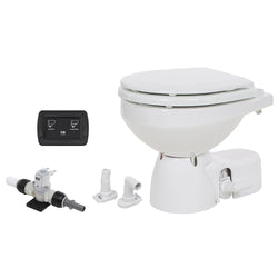 Jabsco Quiet Flush E2 Fresh Water Toilet Compact Bowl - 12V - Soft Close Lid [38045-3092RSP]