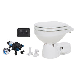 Jabsco Quiet Flush E2 Raw Water Toilet Compact Bowl - 12V - Soft Close Lid [38245-3092RSP]