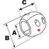 Performance Metals 2-1/4" Streamlined Shaft Anode - Aluminum [C2250A]