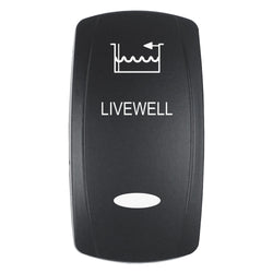 Pacer Actuator - 'LIVEWELL' f/V Series Contura Switches - Black - Laser Etched (Top/Bottom Light) [EV2LE-LVWL]