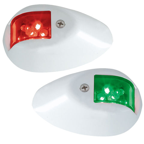 Perko LED Side Lights - Red/Green - 12V - White Epoxy Coated Housing [0602DP1WHT]
