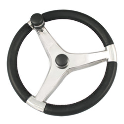 Schmitt Marine Evo Pro 316 Cast Stainless Steel Steering Wheel w/Control Knob - 15.5" Diameter [7241521FGK]