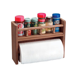 Whitecap Teak Paper Towel Holder w/Spice Rack [62446]