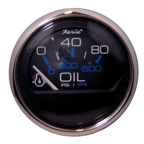 Faria Chesapeake Black 2" Oil Pressure Gauge (80 PSI) [13702]