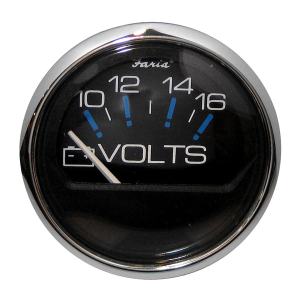Faria Chesapeake Black 2" Voltmeter (10-16 VDC) [13705]