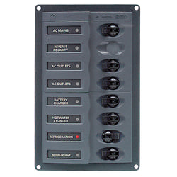 BEP AC Circuit Breaker Panel w/o Meters, 6 Way w/Double Pole Mains [900-ACM6W-110V]