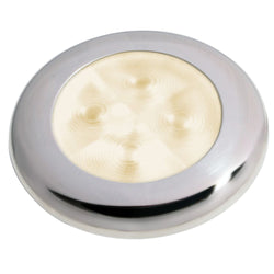Hella Marine Slim Line LED 'Enhanced Brightness' Round Courtesy Lamp - Warm White LED - Stainless Steel Bezel - 12V [980500721]
