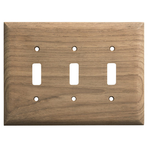 Whitecap Teak 3-Toggle Switch/Receptacle Cover Plate [60179]