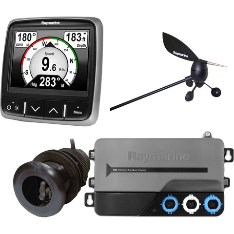 Raymarine i70s System Pack w/Color Instrument  Wind, DST Transducers, iTC-5, and STng Backbone [T70216]