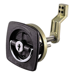 Perko Black Flush Lock - 2.5" x 2.5" w/Offset Cam Bar  Flexible Polymer Strike [0931DP1BLK]