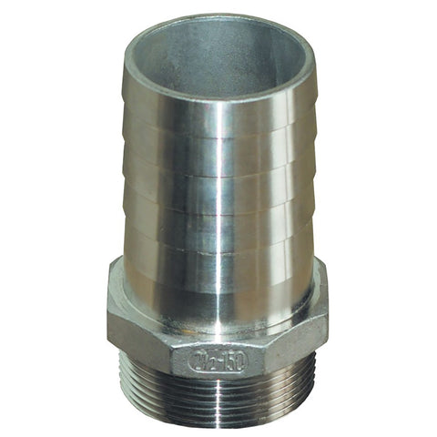 GROCO 2"" NPT x 2" ID Stainless Steel Pipe to Hose Straight Fitting [PTH-2000-S]