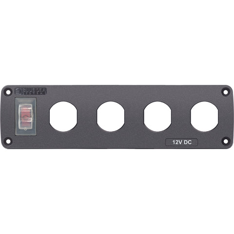 Blue Sea Water Resistant USB Accessory Panel - 15A Circuit Breaker, 4x Blank Apertures [4369]