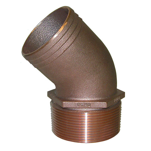 GROCO 1-1/2" NPT Bronze 45 Degree Pipe to 1-1/2" Hose [PTHD-1500]