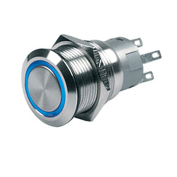 BEP Push-Button Switch 24V Momentary On/Off - Blue LED [80-511-0008-00]