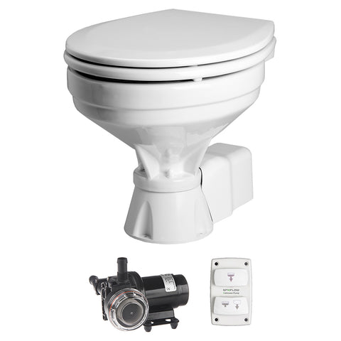Johnson Pump AquaT Toilet Silent Electric Comfort - 12V w/Pump [80-47232-01]
