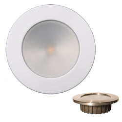 Lunasea Gen3 Warm White, RGBW Full Color 3.5 IP65 Recessed Light w/White Stainless Steel Bezel - 12VDC [LLB-46RG-3A-WH]