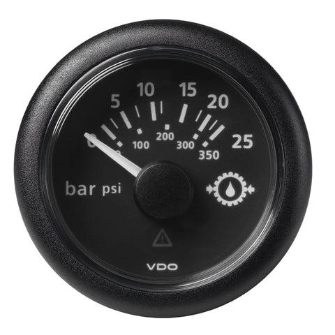 Veratron 52MM (2-1/16") ViewLine Transmission Oil Pressure 25 Bar/350 PSI - Black Dial  Round Bezel [A2C59514136]