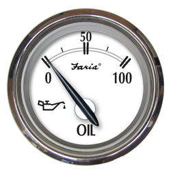 Faria Newport SS 2" Oil Pressure Gauge - 0 to 100 PSI [25005]