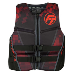 Full Throttle Mens Rapid-Dry Flex-Back Life Jacket - S - Black/Red [142500-100-020-22]
