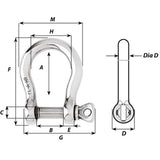 Wichard HR Bow Shackle - 14mm Diameter - 35/64" [11240]