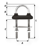 Wichard Black Watertight U-bolt - 5mm Diameter - 13/64" - 60mm Length - 2-23/64" [65321]